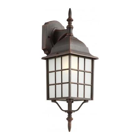 TRANS GLOBE One Light Frosted Glass Rust Wall Lantern 4420-1 RT